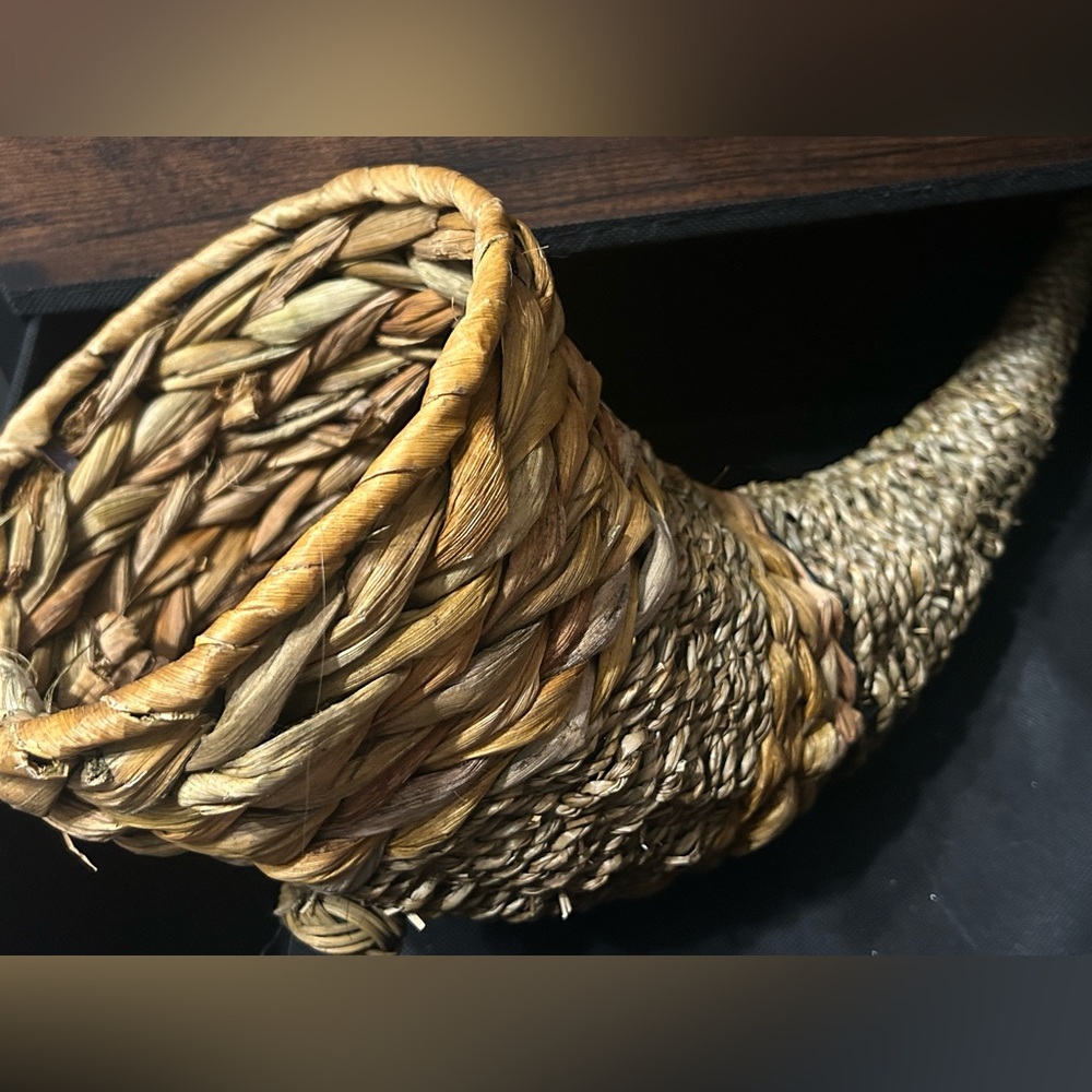 Woven Cornucopia Basket